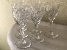 CRISTAL ST LOUIS 6 VERRES À VIN ROUGE MODÈLE CHANTILLY 15 cm