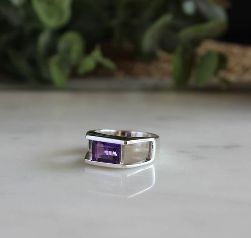 Bague améthyste naturelle - en,