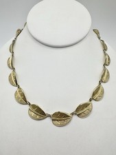 VTG Leaf Signed Floralia Gold Plated Rodi Wienerberger 16” Necklace Estate Read