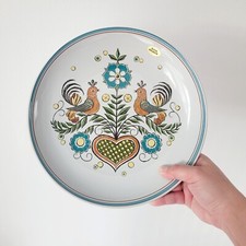 Plat creux grand saladier décoratif oiseaux Ø28