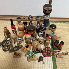 Lot de mini poupées KOKESHI créatives japonaises vintage en bois vrac Japon...