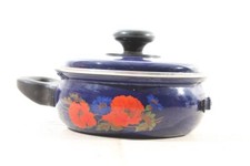 Ancien Casserole Émail Pot Cuisine Vintage Avec Couvercle