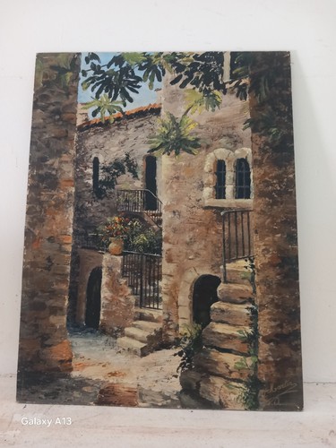 Huile sur panneau maison - sur,
