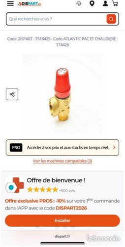 Atlantic soupape sanitaire - soupape,