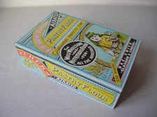 Ancienne boîte en métal Eureka Pastry Flour 25 cm déco cuisine rétro vintage