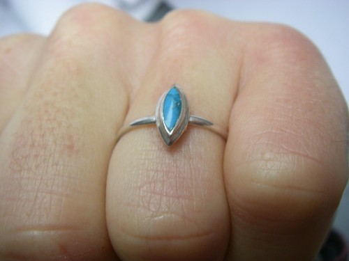 Bague sertie turquoise - bague,