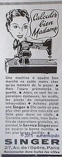 PUBLICITE SINGER MACHINE A