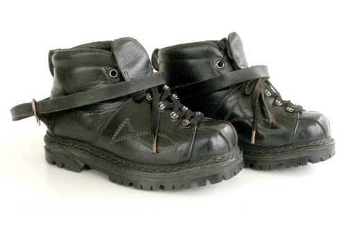 Chaussures ski cuir noir - chaussures,