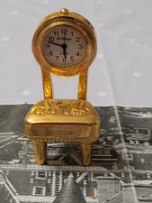 TEMPS GOLD METAL VINTAGE CLOCK CLOCK MINIATURE PENDULUM TABLE HAIRDRESSER