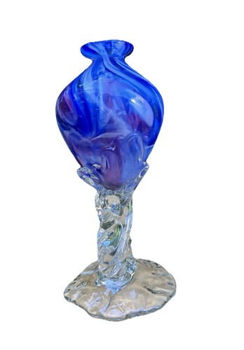 Vtg art glass vase mark - vase,