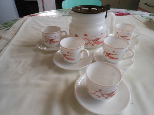 Cafetière tasses et sous - 6,
