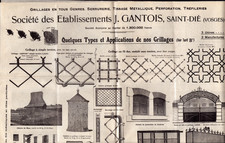 SAINT-DIE (88) METAL CANVAS FACTORY, "GANTOIS" FENCE leaflet poster
