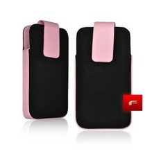 Housse Etui FORCELL Fliper aspect CUIR IPHONE 3G 3GS - ROSE