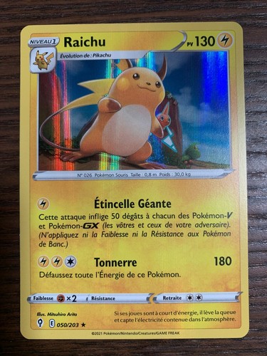 Carte pokémon holo - holo, raichu