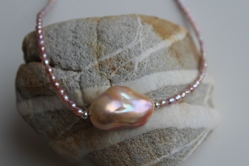 Collier très grande perle - collier, en
