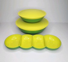 Tupperware Allegra 3 Piece Serving Set, 1.5L & 3.5L Bowls + Divided Platter 