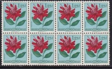 Album Treasures Belgium Congo Scott # 272  1.25 fr  Protea  Block (8)   MNH