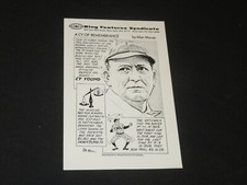 Vintage MLB Baseball Artwork Alan Maver Cy Young Boston Red Sox