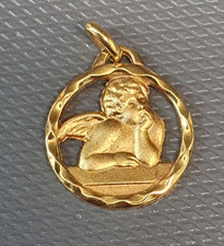 RELIGIOUS PENDANT - Beautiful FIX Gold Plated Religious Medal Angel #58
