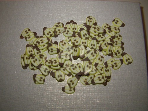 100 rondelles fimo - , poire