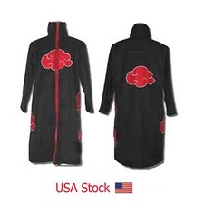 Naruto Itachi Uchiha Deluxe Cosplay Costume Black with headband and Ring