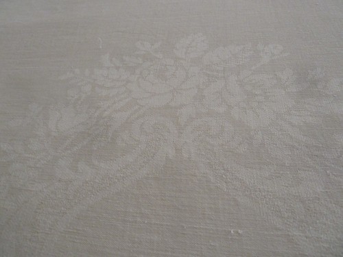 Nappe ancienne damas lin - ancienne,