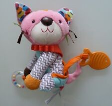 V5. DOUDOU PELUCHE SKIP HOP CHAT BLEU ROSE POISSON ORANGE ANNEAU GRELOT EX. ETAT