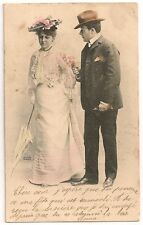 Antique postcards fantasy portrait man woman couple 1903