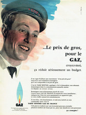 publicité Advertising  1022  1959  Gaz de France tarif  binome prix de gros