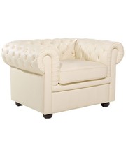Fauteuil cuir beige dossier - cuir,