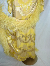 MARINA RINALDI MR 25 16w SILK ART DECO OSTRICH FEATHER GOWN Long Dress 18w XXL