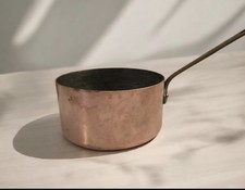 Mauviel Copper Sauce Pan 7 Inch Wide X 4 Inch Deep Made In France with brass