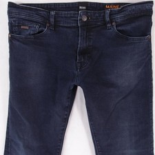 Hommes HUGO BOSS MAINE Regular Straight Élasthanne Bleu Jeans W34 L30