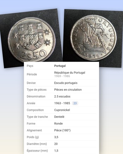 Piece portugal escudos - 2,50,