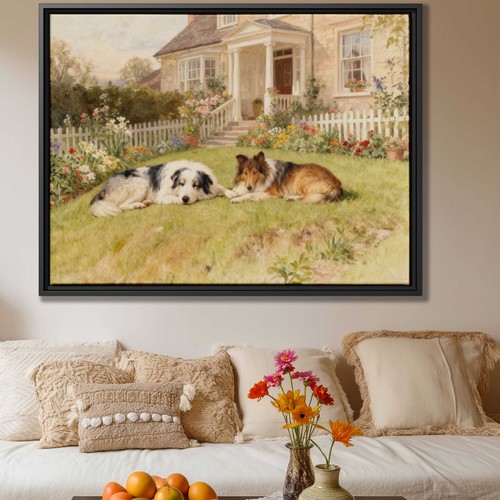 Watercolor painting dog canvas - painting,