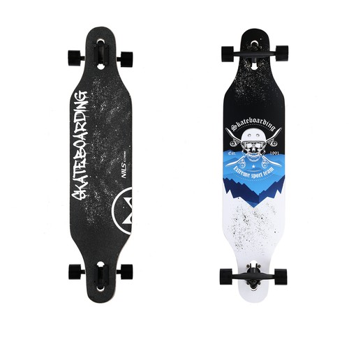 Longboard skull wood skate - longboard,