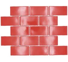 Carrelage Mosaïque Rouge Métro Sybway Brillant Miroir Mur 26-567_F 10 Surfaces