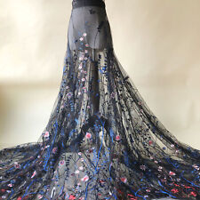 Tissu En Dentelle De Tulle Brodé Floral Exquis Pour Robe De Mariage En Forêt