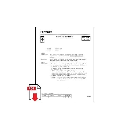 1982 ferrari service bulletin - 1982,