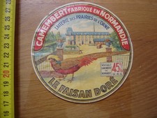 Old CAMEMBERT the Golden Pheasant Cheese Label