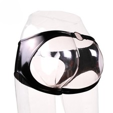 Boxers En Cuir Synthétique Pour Hommes En Latex, Sexy Avec Ouverture