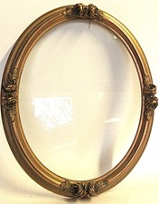 Ancien grand cadre ovale bois