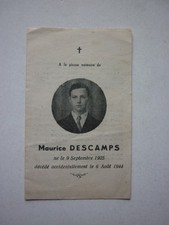 image mortuaire Descamps mort