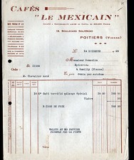 POITIERS (86) COFFEE FACTORY / ROASTING "LE MEXICAIN" Invoice in 1929
