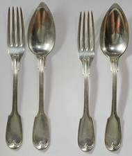 19th century Strasbourg G Baer Solid Silver Cutlery