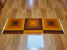 Vintage Mid Century Verner Panton Mira-X golden brown Triple square fabric! WOW
