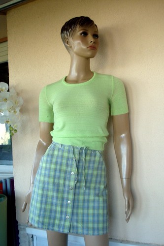 Jupe ecossaise bleu vert - ecossaise, +