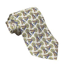 Longchamp Paris Modern Silk Neck Tie Italy Made Geometric Multicolor Men