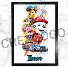 🎨 Cadre + Affiche Personnalisée – Prénom au Choix – La Pat Patrouille – 24x32 