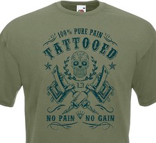 T-shirt TATTOOED  Pain Tattoo Tatouage Old school Calavera Ink Inked Dermographe